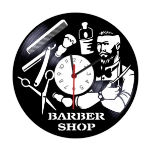Reloj en Vinilo LP/ vinyl clock Barber Shop