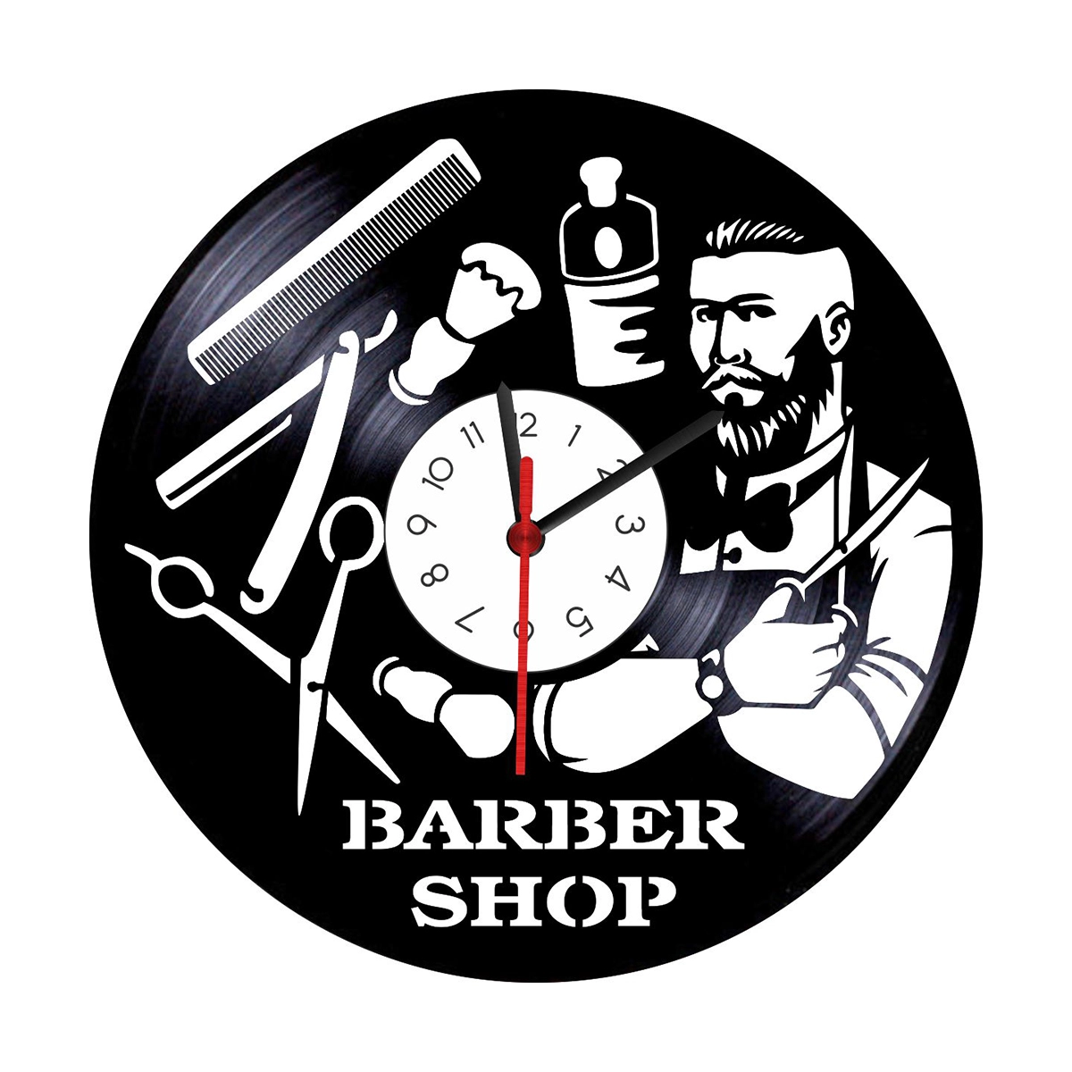 Reloj en Vinilo LP/ vinyl clock Barber Shop