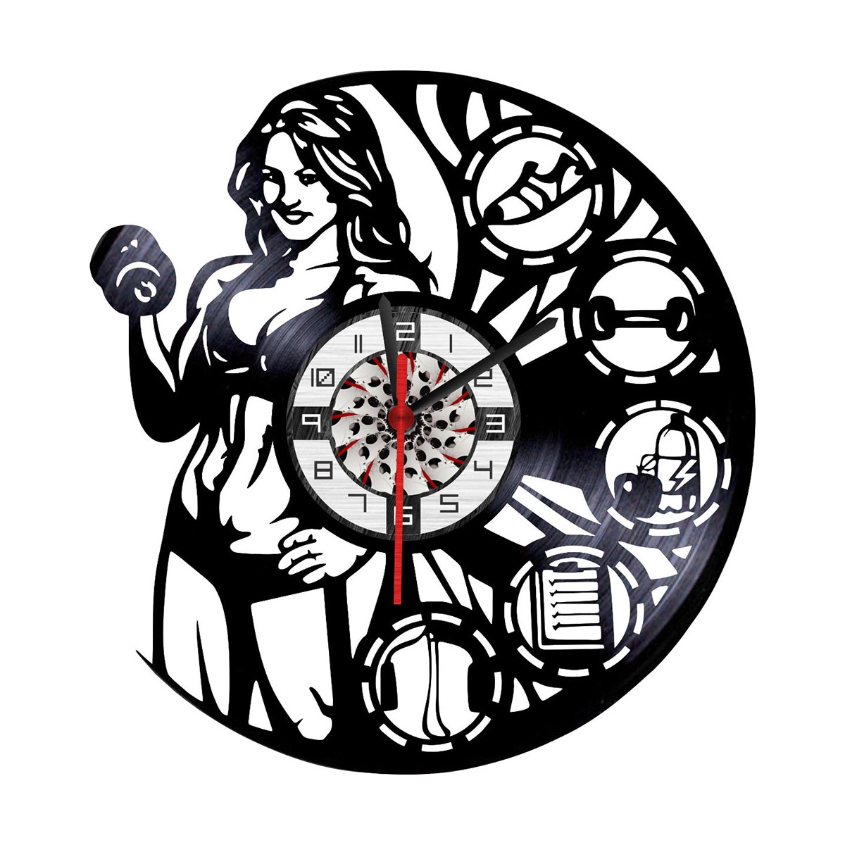 Reloj en Vinilo LP/ vinyl clock Gimnasio