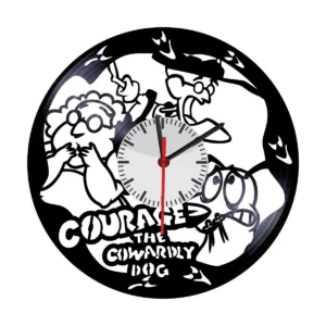 Reloj en Vinilo LP/ Vinyl clock Coraje El perro Cobarde