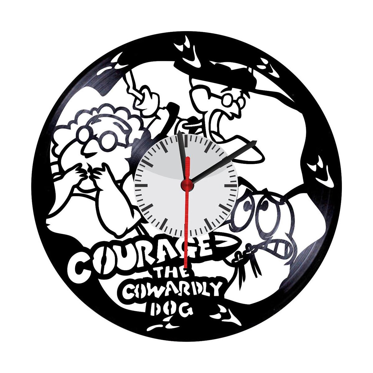 Reloj en Vinilo LP/ Vinyl clock Coraje El perro Cobarde